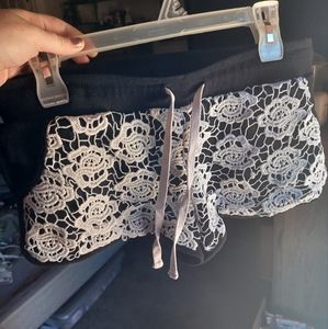 Black & White Lace Shorts Size Medium